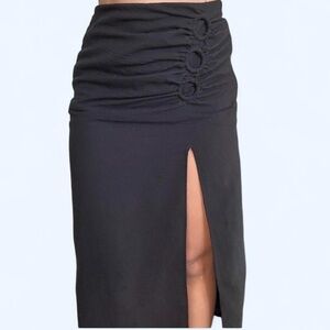 Stradivarius Black Pencil Skirt with Slit